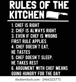 Rules Of The Kitchen Funny Restaurant Chef T-Shirt