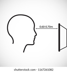 Rules of landing at the computer. At wat distance should the eyes from the screeh.