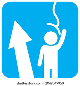 rules, leave the piste in the direction of the arrow, conceptual vector sign