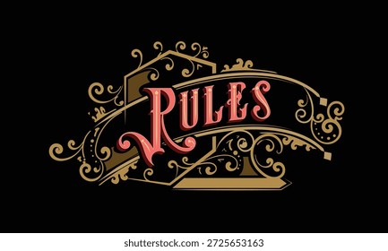 RULES lettering custom style design