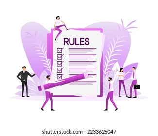 Rules people, great design for any purposes. Flat vector illustration character