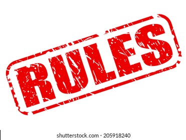 Rules red stamp text on white
