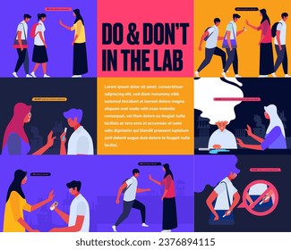 Rules and Regulation in science lab vector format illustration