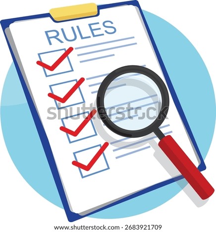 Rules and regulations concept. Policy and guideline for employee to follow, legal term, corporate compliance or laws, standard procedure, businesswoman finish writing rules and regulations document.