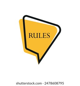 RULES sign on white background