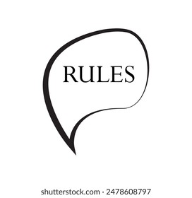 Signo de REGLAS sobre fondo blanco
