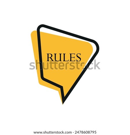 RULES sign on white background