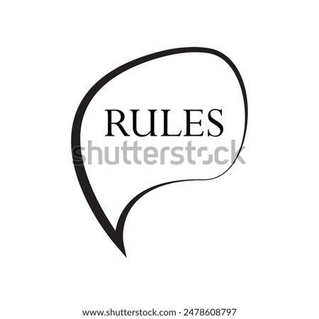 RULES sign on white background