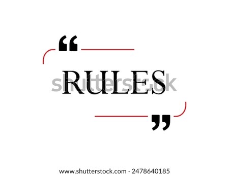 RULES sign on white background