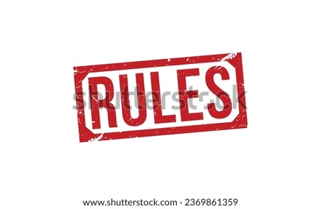 Rules stamp red rubber stamp on white background. Rules stamp sign. Rules stamp.