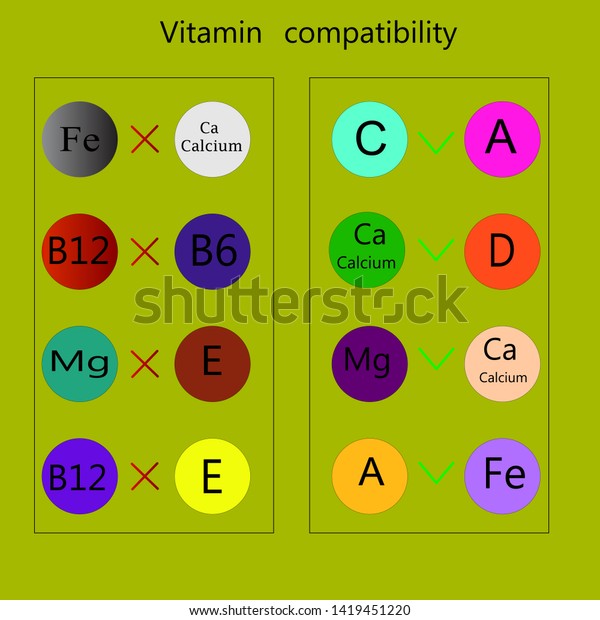 Rules Taking Vitamins Vitamin Compatibility Stock Vector (Royalty Free ...