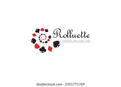 rulette logo icon flat design vector illustration. isolated white background.