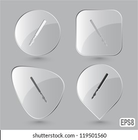 Drehstift. Glasknöpfe. Vektorgrafik.