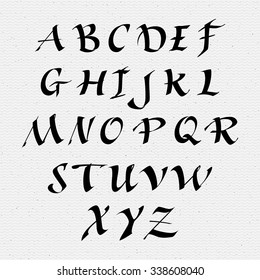 Ruling pen script lettering font, handwritten calligraphic alphabet, It can be used for your design
