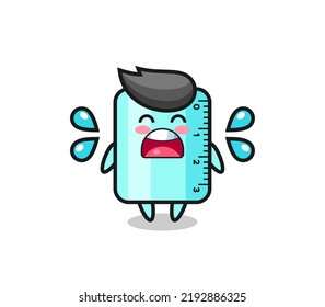 ruller cartoon illustration with crying gesture , cute style design for t shirt, sticker, logo element