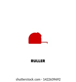 ruller icon. ruller vector design. sign design. red color