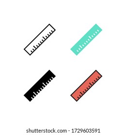 vector de icono de regla con un diseño de estilo diferente. aislado en fondo blanco