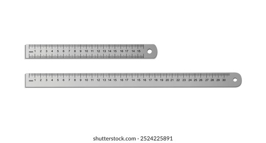 ilustração de régua boa para design de ícone. Linhas pretas de polegadas e centímetros. Ferramenta de medição
Ilustração de Régua Realista com Linhas Pretas de Polegada e CM | Design de ícone de ferramenta de medição para precisão