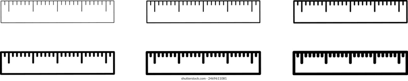 ruller outline simple icon. ruler line icon vector