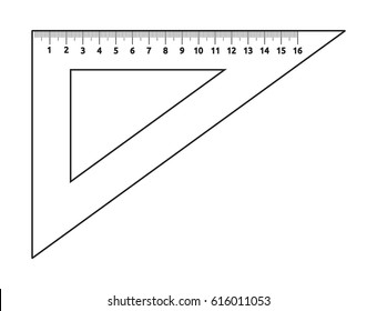 Ruller triangle vector icon