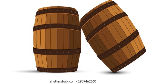 Rum barrel vector art and illustration