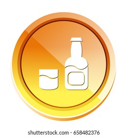 rum bottle and glass icon