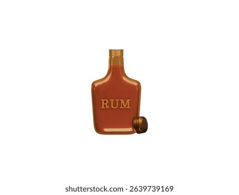  rum bottle icon 3d illustration render