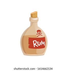 Rum bottle icon. Cartoon of rum bottle vector icon for web design isolated on white background