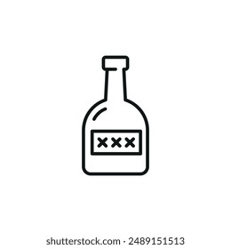 Rum Bottle icon. Simple rum bottle icon for social media, app, and web design. Vector illustration