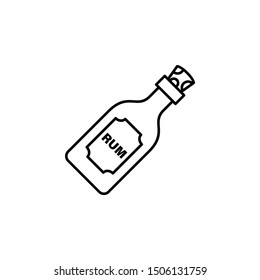 Rum, bottle, pirate icon. Element of pirate thin line icon