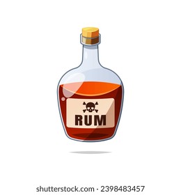 Rum bottle vector isolated on whitebackground.