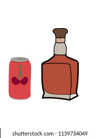 rum and cola vector on white background