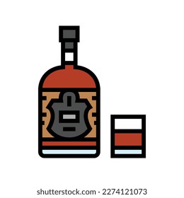 rum drink bottle color icon vector. rum drink bottle sign. isolated symbol illustration