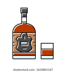 rum drink bottle color icon vector. rum drink bottle sign. isolated symbol illustration