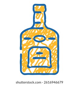 rum drink bottle doodle icon sketch vector. rum drink bottle sign. isolated symbol illustration