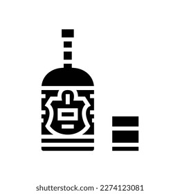 rum drink bottle glyph icon vector. rum drink bottle sign. isolated symbol illustration
