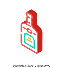 rum drink bottle isometric icon vector. rum drink bottle sign. isolated symbol illustration