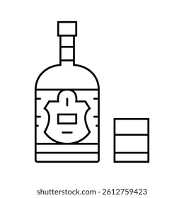 rum drink bottle line icon vector. rum drink bottle sign. isolated contour symbol black illustration