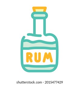 vector de icono del color pirata de la botella de ron. señal pirata de botella de ron de bebida. ilustración de símbolo aislado