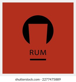Rum. Drink Logo. Glass Icon Template. Vector Illustration