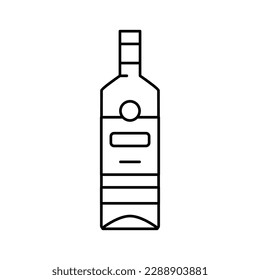 rum glass bottle line icon vector. rum glass bottle sign. isolated contour symbol black illustration