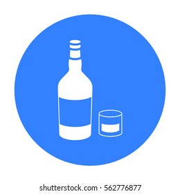 Rum icon in black style isolated on white background. Alcohol symbol stock vector illustration.