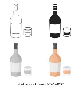 Rum icon in cartoon style isolated on white background. Alcohol symbol stock vector illustration.