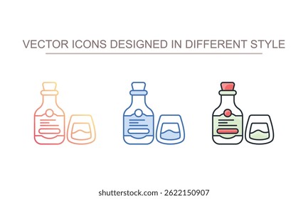 Rum-Symbol-Design auf weißem Hintergrund - Stockgrafik