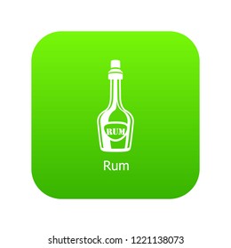 Rum icon green vector isolated on white background