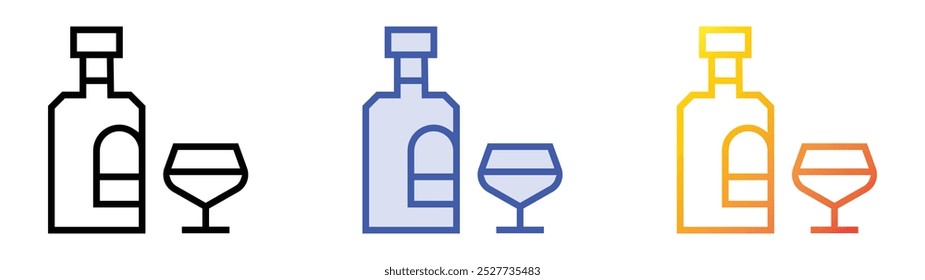 rum icon. Linear, Blue Fill and Gradient Style Design Isolated On White Background