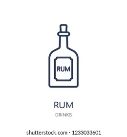 Rum icon. Rum linear symbol design from drinks collection. Simple outline element vector illustration on white background