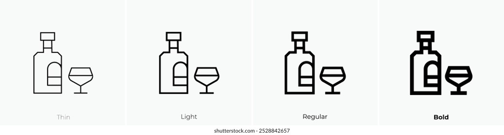 rum icon. Thin, Light Regular And Bold style design isolated on white background