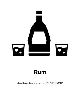 Rum icon vector isolated on white background, logo concept of Rum sign on transparent background, filled black symbol