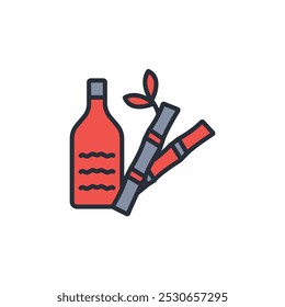 rum icon. vector.Editable stroke.linear style sign for use web design,logo.Symbol illustration.
